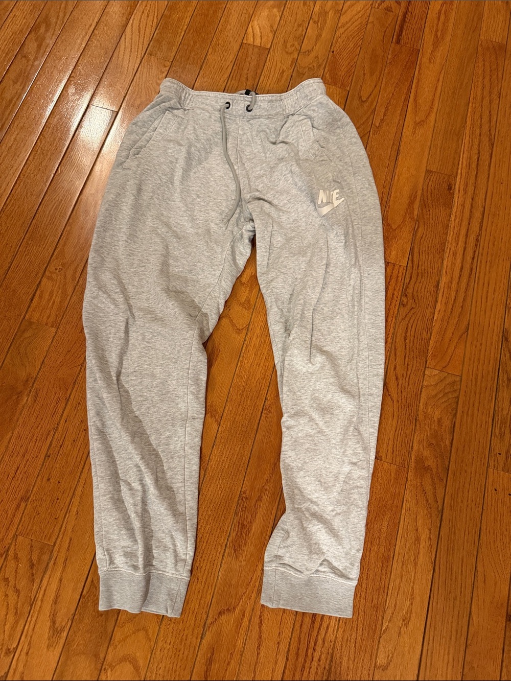 Nike Light Gray Heather Jogger Pants with White Swoosh
